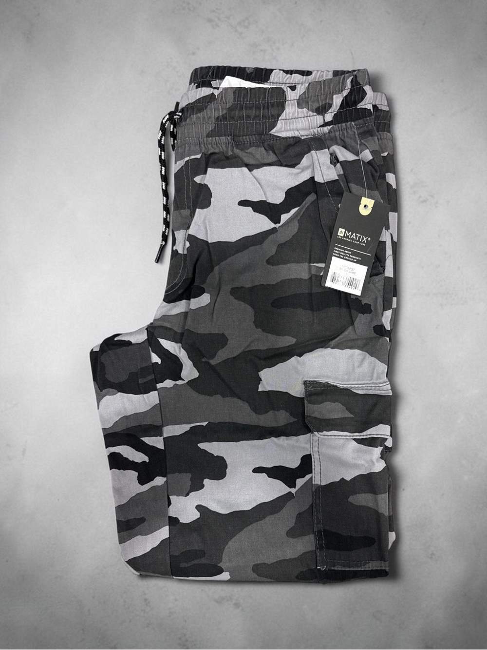 Matix Black Gray Camo Jogger Cargo Pants